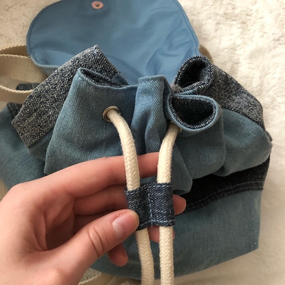 LA Hearts denim rucksack backpack - Picture 5 of 6